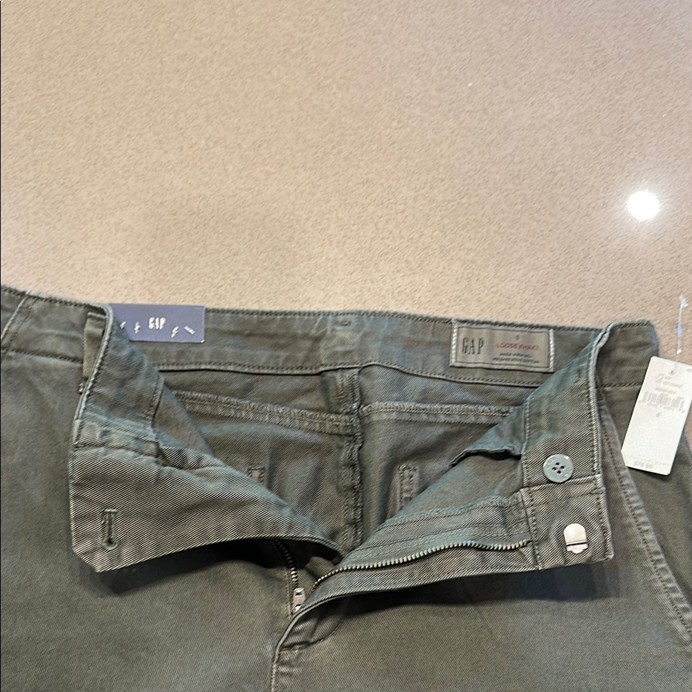 GAP Green Chinos Straight-Leg Pants - Picture 4 of 6